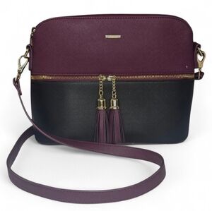 Lovevook Faux Leather Colorblock Crossbody Bag